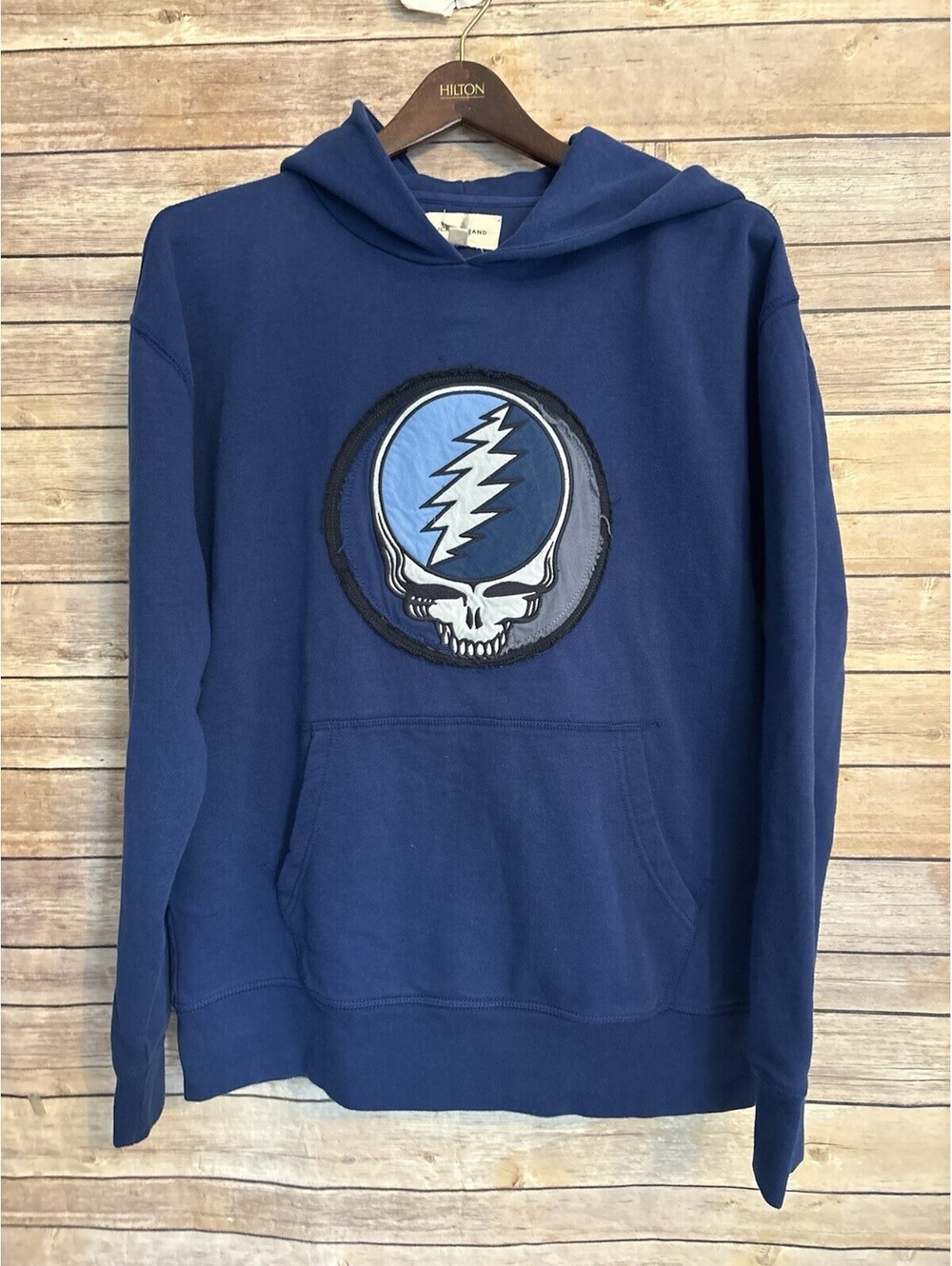Lucky Brand x Grateful Dead Hoodie S Blue Depths Steal Your Face Embroidered